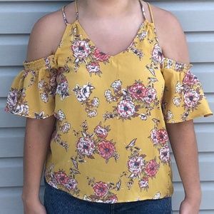 Yellow Floral Flow Top